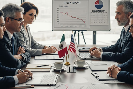 Claudia Sheinbaum buscará hablar con Trump para aplazar el arancel del 25% a camiones pesados