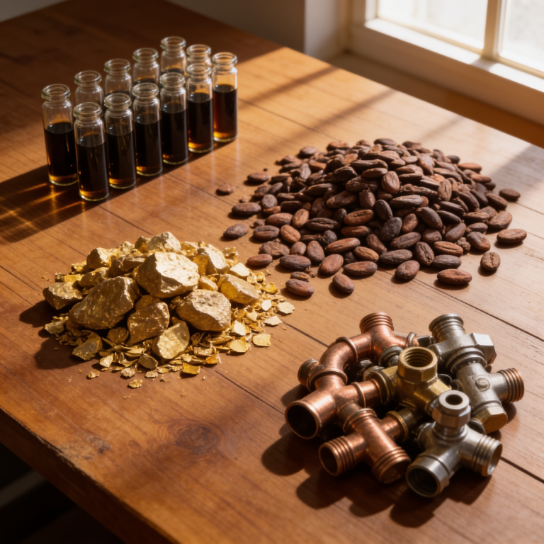 El oro y petróleo caen, el gas repunta y el cacao vuelve a encender las alertas