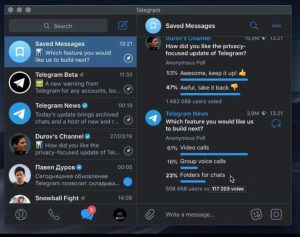 La interfaz de Telegram es muy similar a la de WhatsApp, pero con mayor variedad de funciones dentro de sus canales y chats.