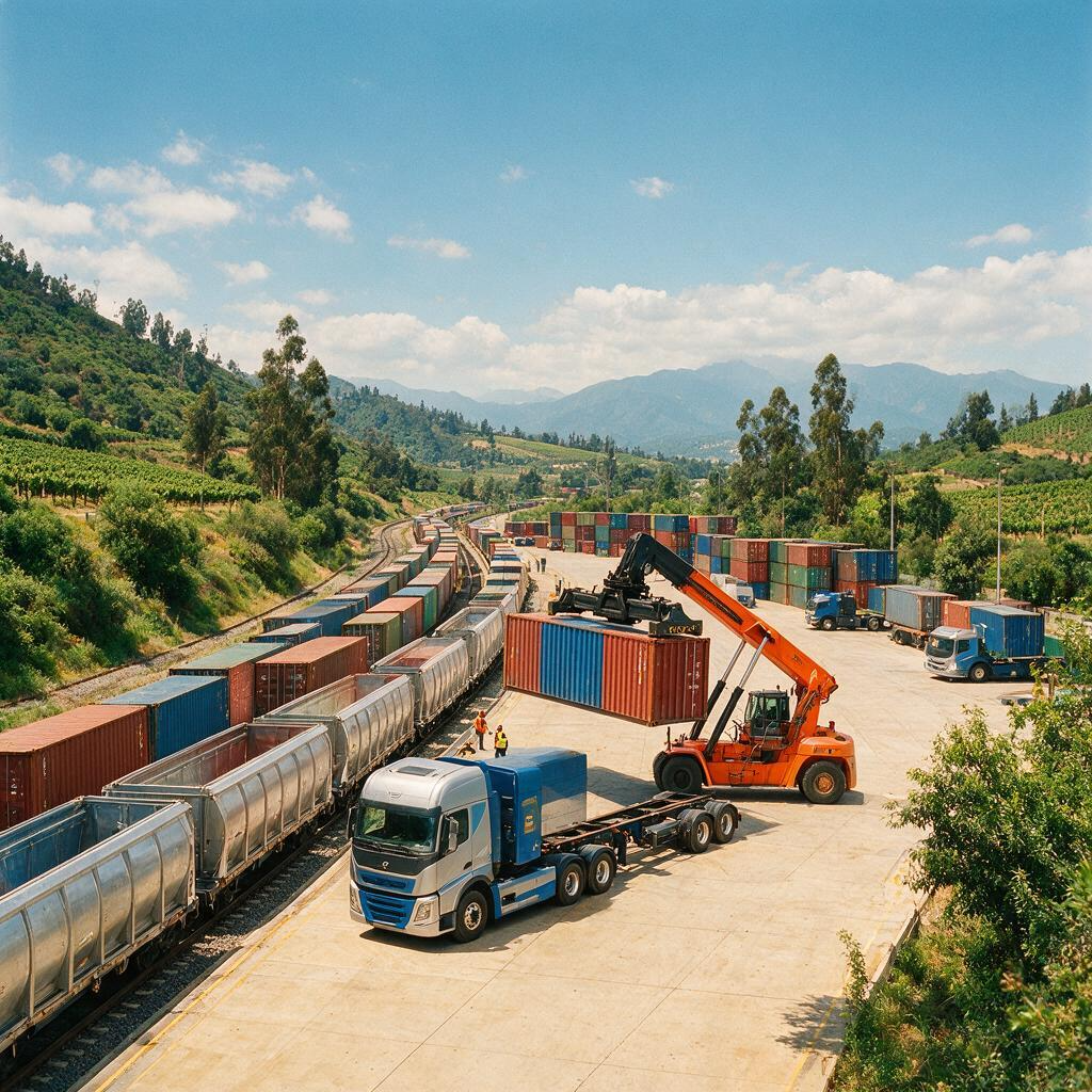 Chile prueba por primera vez un sistema intermodal para trasladar carga entre Santiago y Biobío
