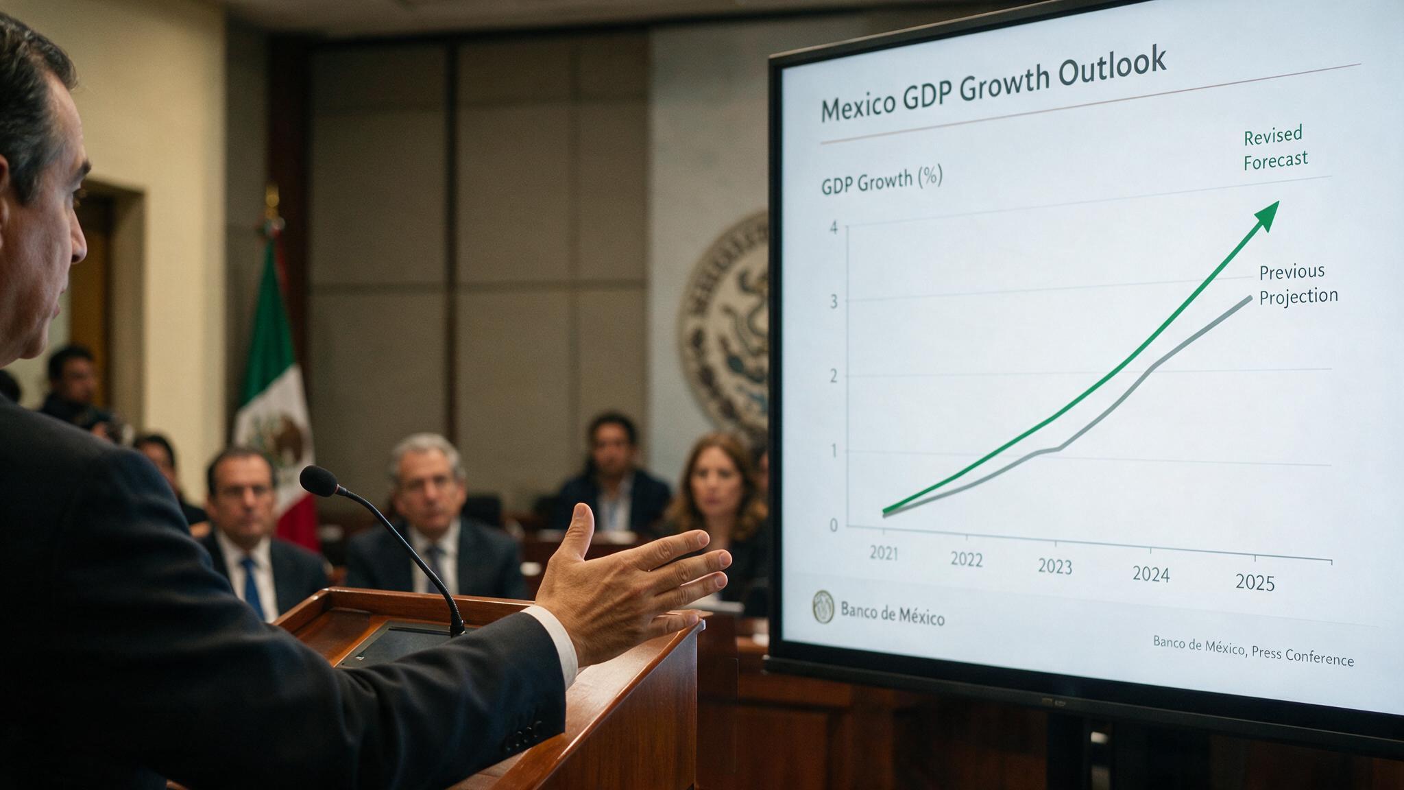 Banxico eleva a 1.5% su expectativa de crecimiento para el PIB de México en 2026